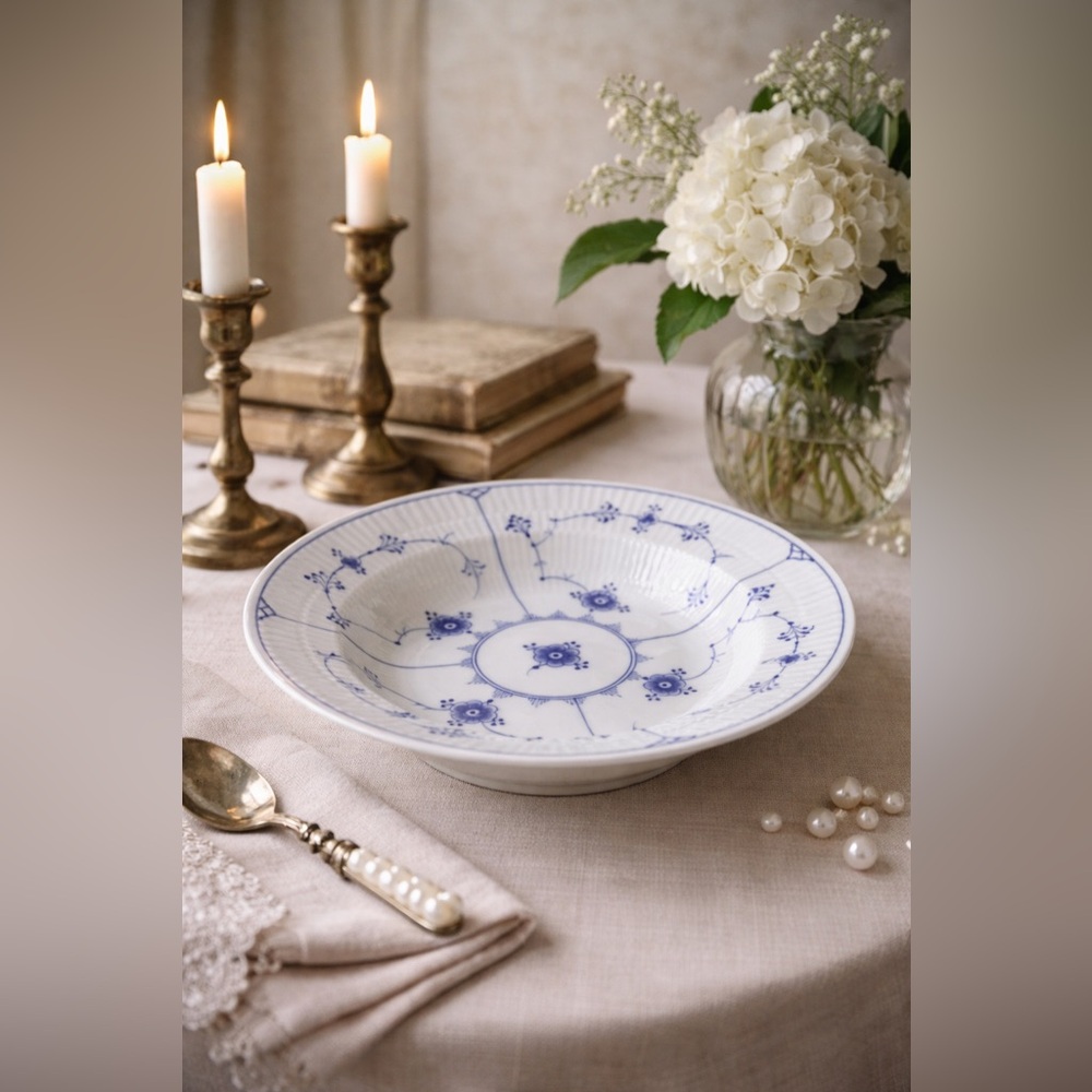 ✨ Rare Royal Copenhagen Blue Fluted Plain #167 Deep Plate / Bowl – 1900s ✨